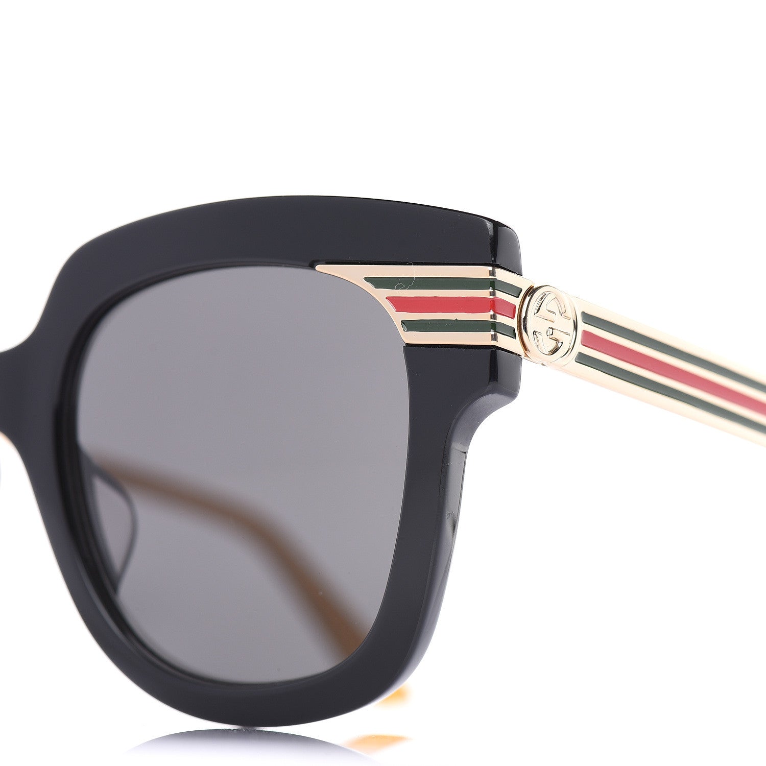 Gucci Acetate Square Frame Web Sunglasses GG0281SA Black 6 of 7