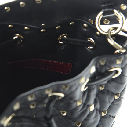 Valentino Garavani Nappa Mini Rockstud Spike Bucket Bag Black 7 of 8