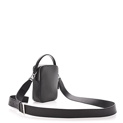 Prada Saffiano Travel Brique Crossbody Messenger Bag Black 3 of 11