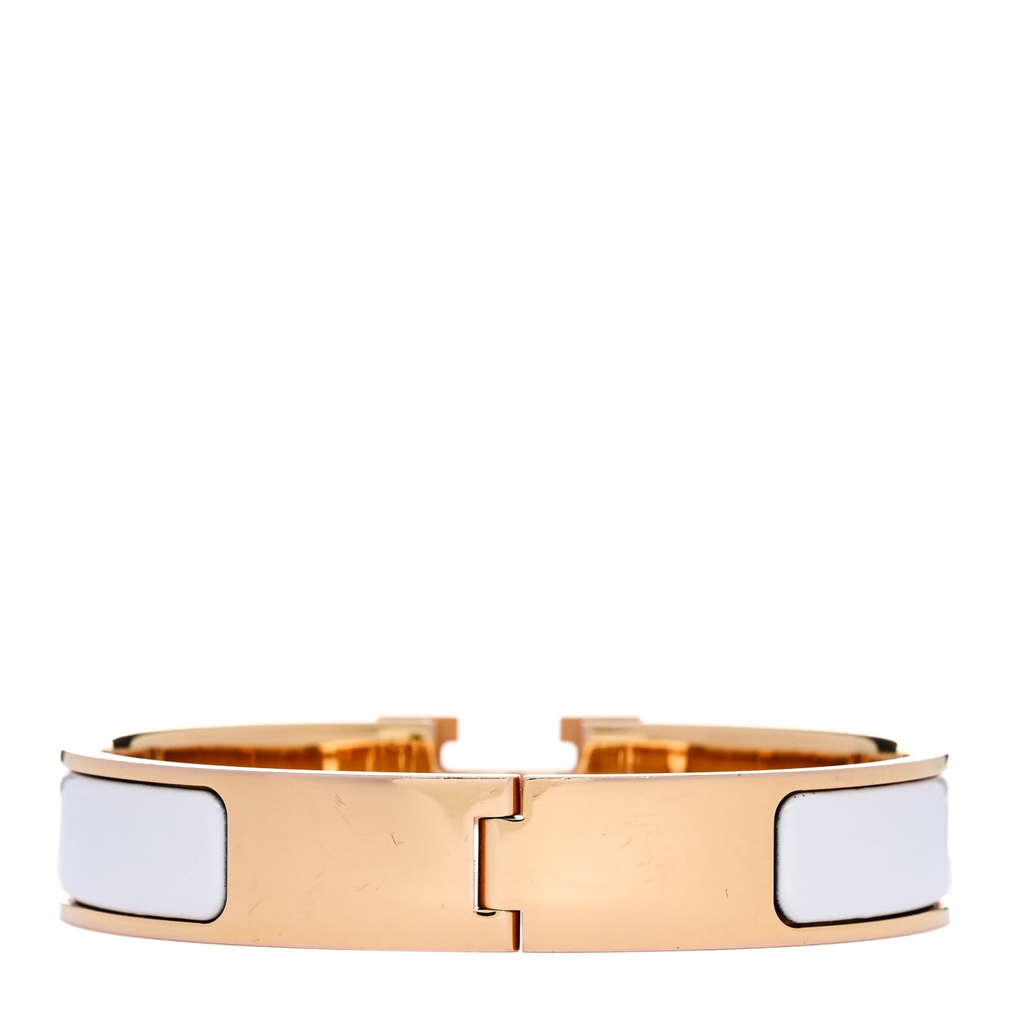 Enamel Narrow Clic Clac H Bracelet GM White