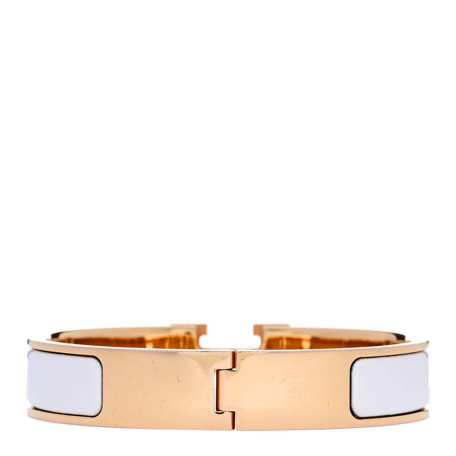 Hermes Enamel Narrow Clic Clac H Bracelet GM White 3 of 4