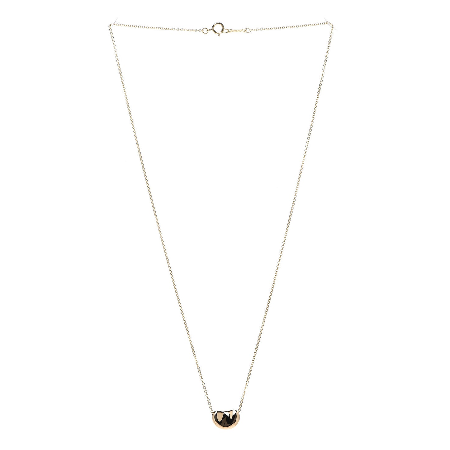18K Yellow Gold 11mm Elsa Peretti Bean Pendant Necklace