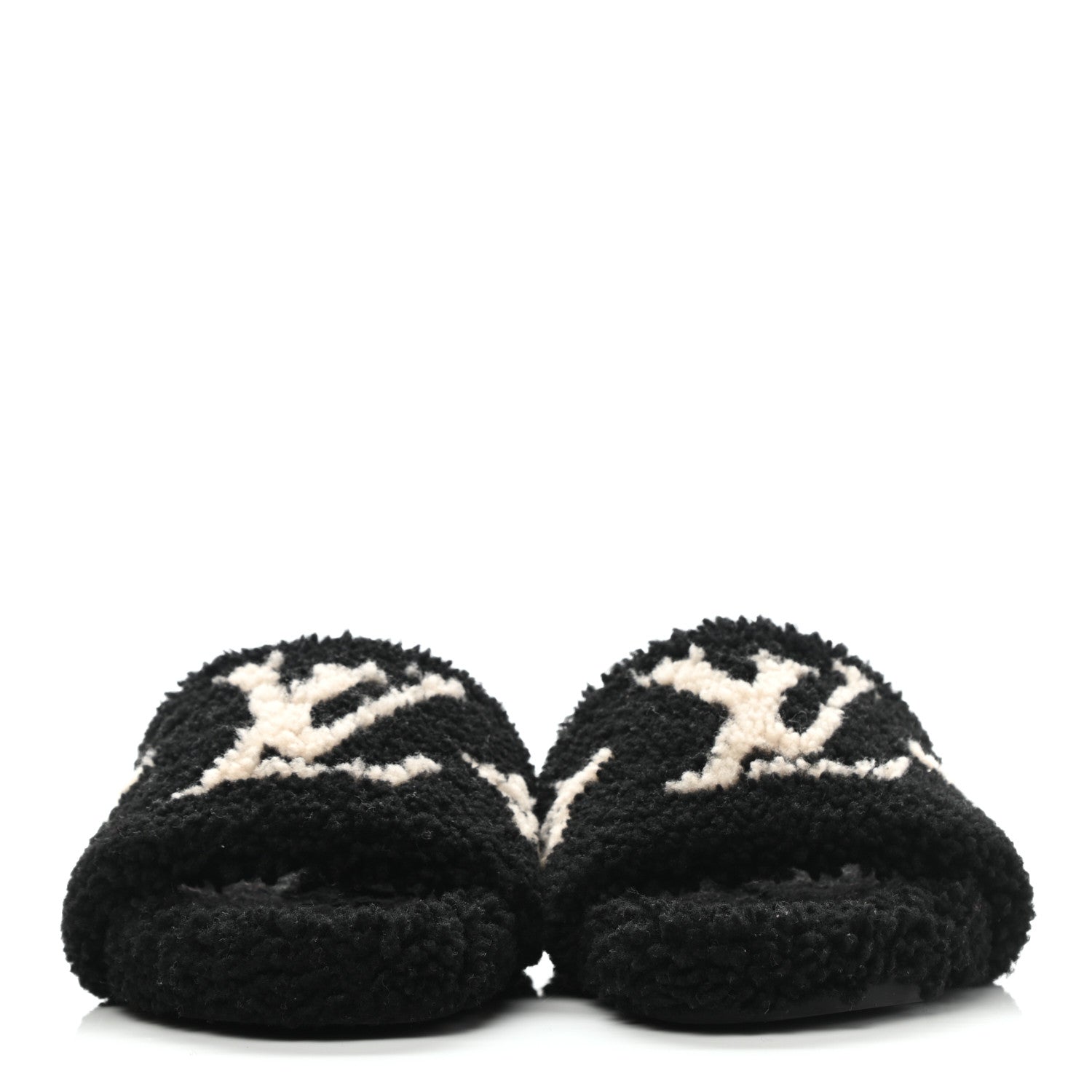 Louis Vuitton Shearling Bom Dia Flat Mules 41 Black 2 of 8