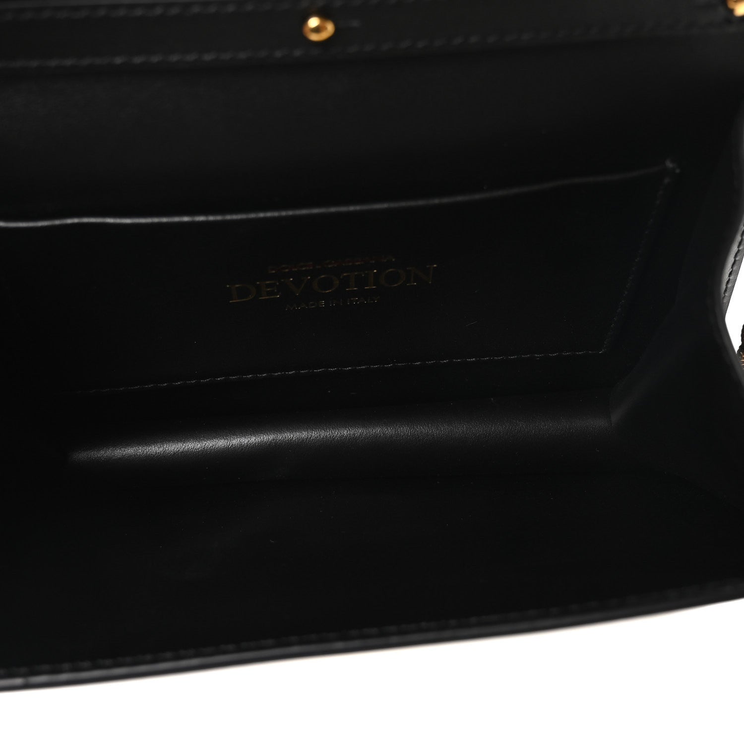 Dolce & Gabbana Smooth Calfskin Small Devotion Envelope Top Handle Bag Black 5 of 9