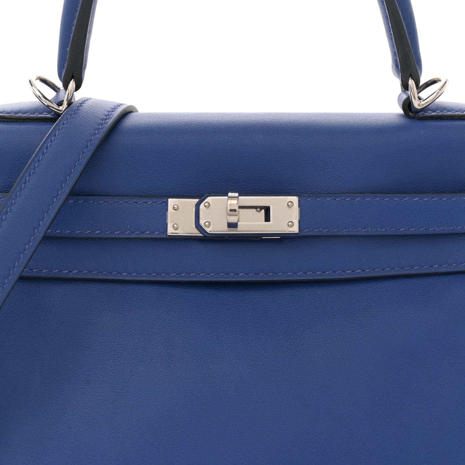 Hermes Swift Kelly Retourne 25 Bleu Electrique 8 of 12