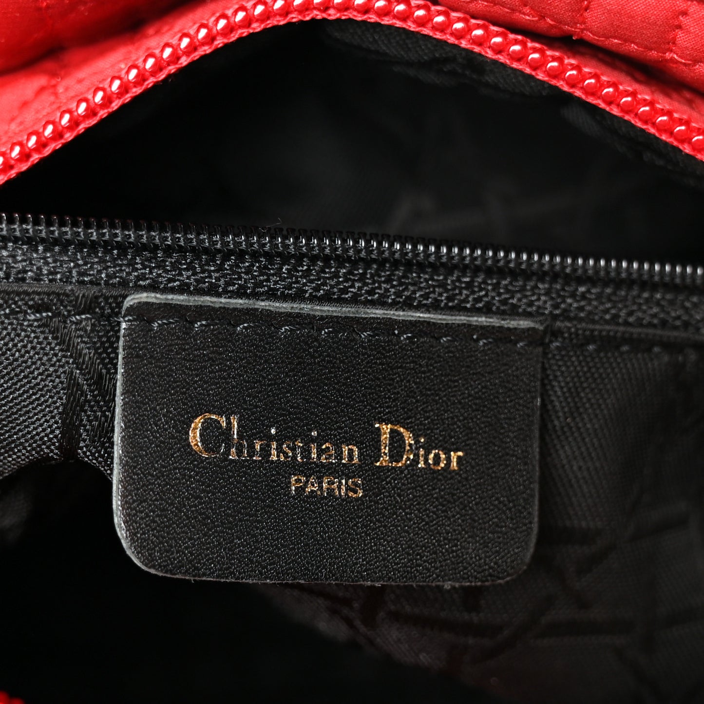Nylon Cannage Medium Lady Dior Red