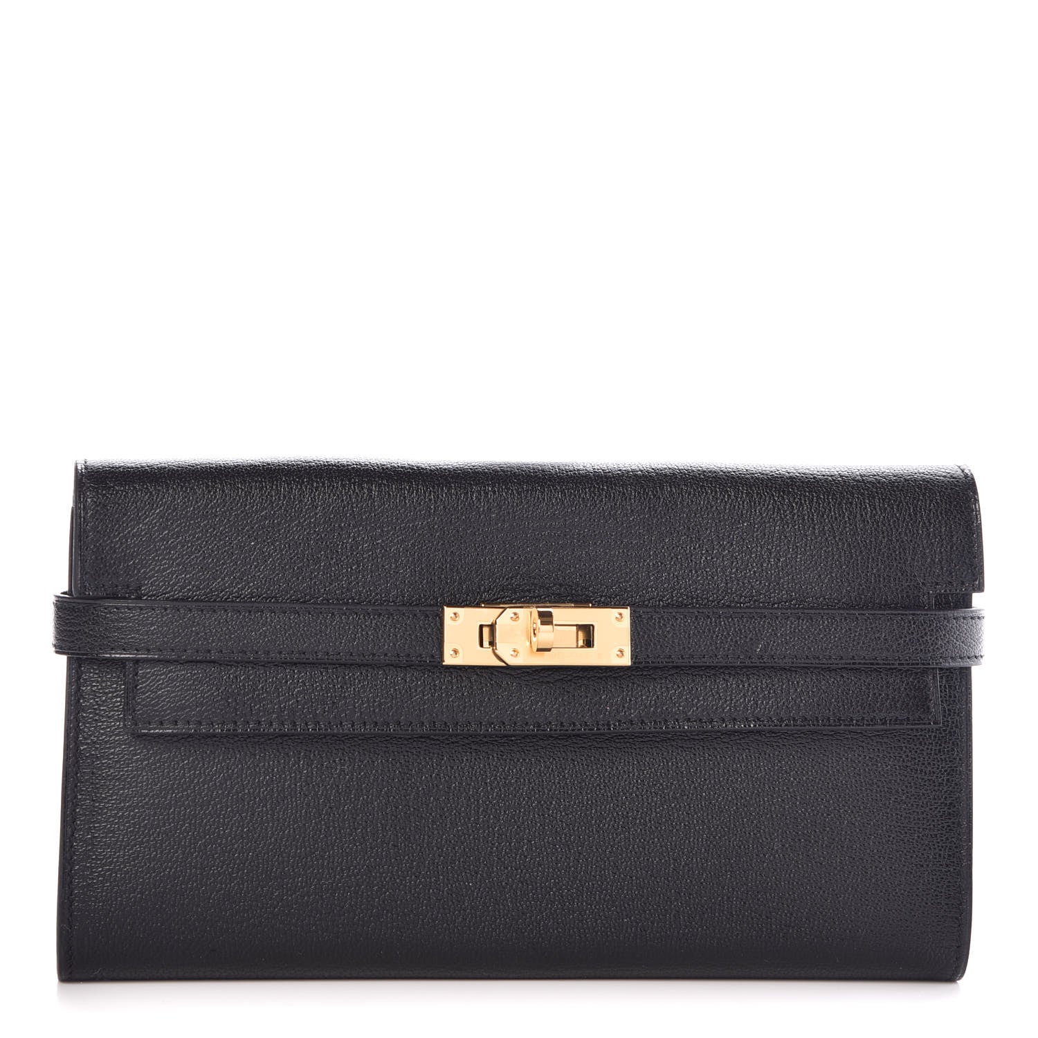 Hermes Chevre Mysore Kelly Longue Wallet Black 1 of 8