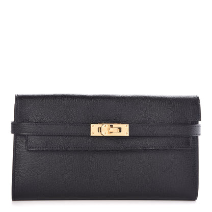 Hermes Chevre Mysore Kelly Longue Wallet Black 1 of 8