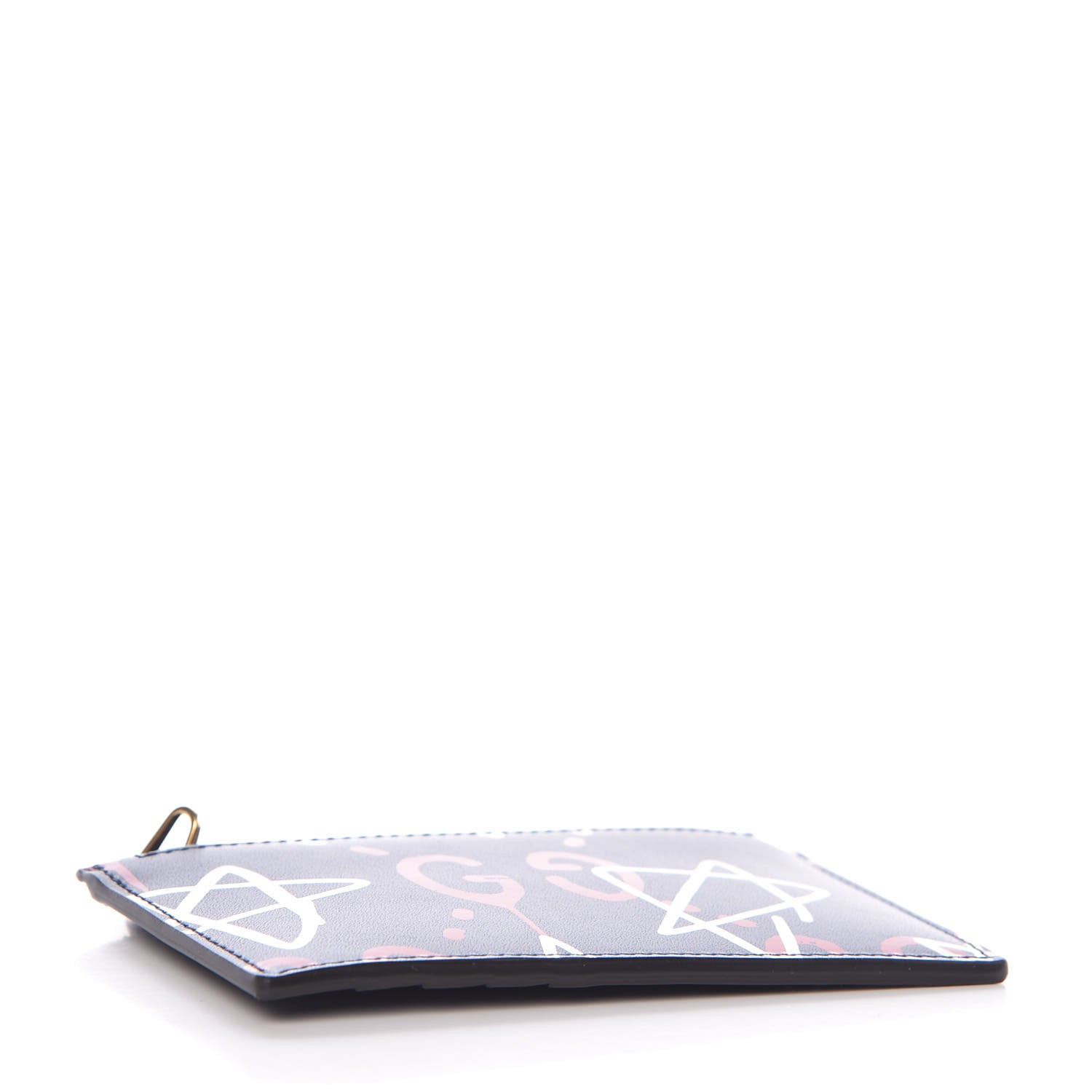 Gucci Calfskin GucciGhost Coin Case Card Holder Blue Agata Hibiscus Red 4 of 9