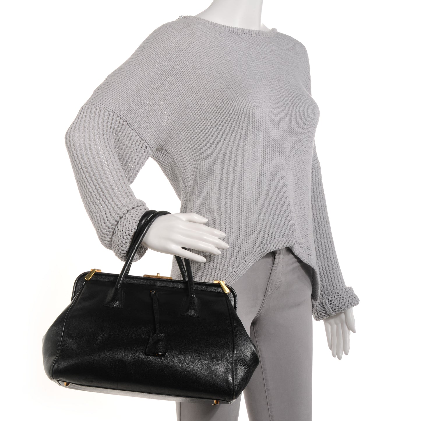 Goatskin Cerniera Doctor Bag Black