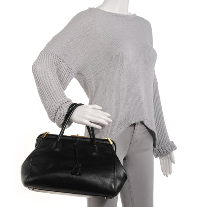 Prada Goatskin Cerniera Doctor Bag Black 2 of 8