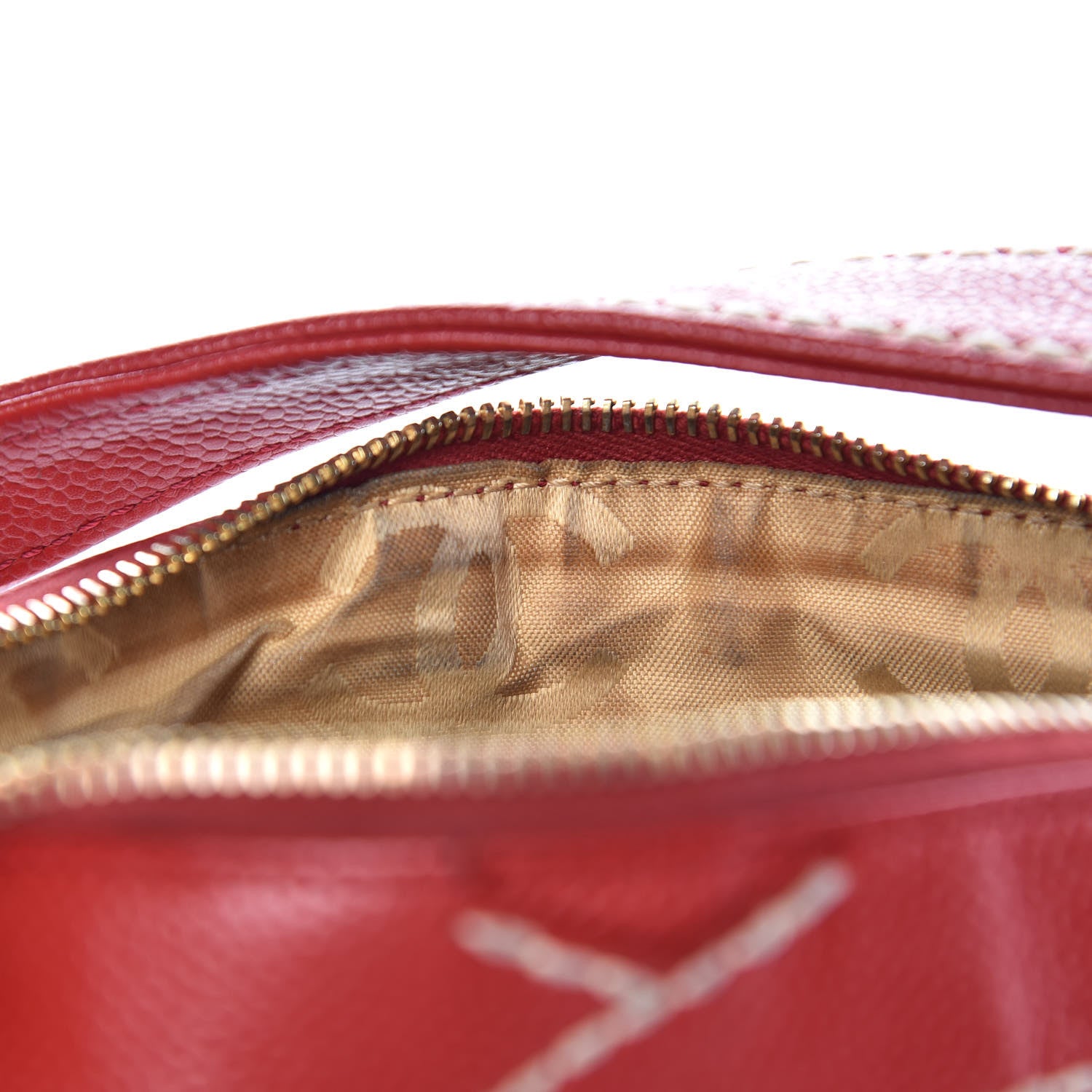 Chanel Caviar CC Stitched Shoulder Bag Red 7 of 12