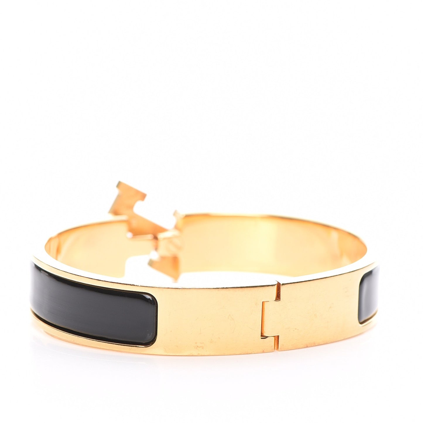 Enamel Narrow Clic Clac H Bracelet PM Black