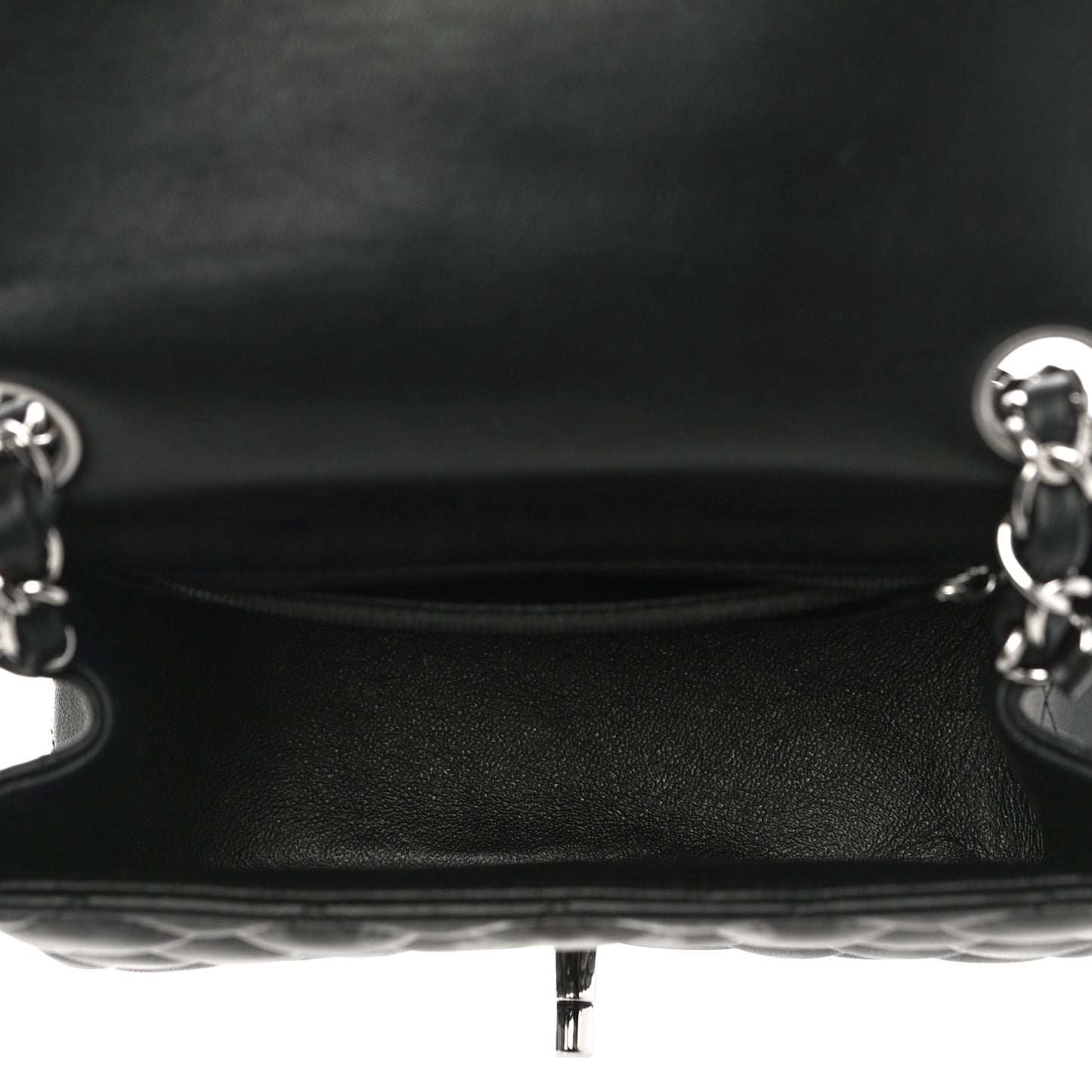 Lambskin Quilted Mini Square Flap Black