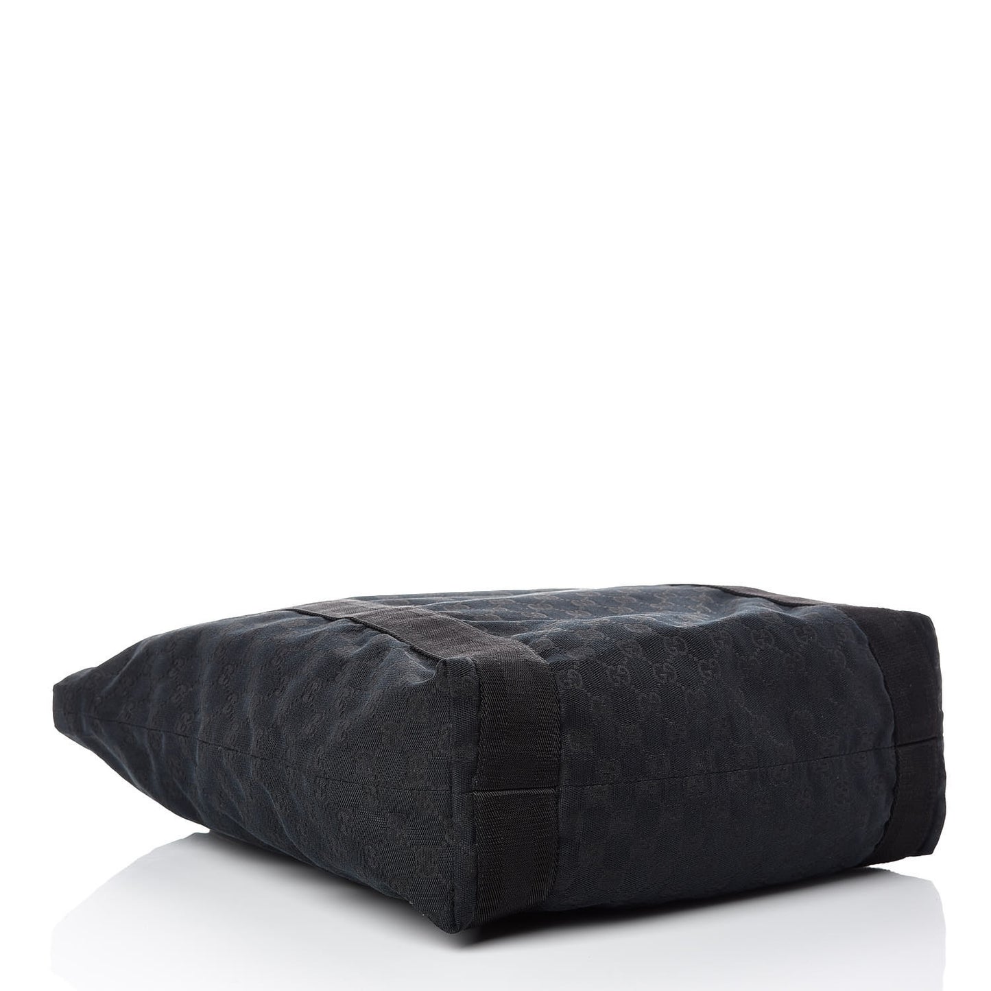 GG Monogram Medium Web Handle Vertical Tote Black