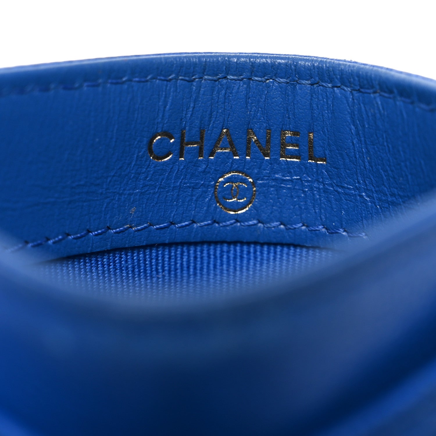Chanel Caviar Quilted Card Holder Blue 6 of 11
