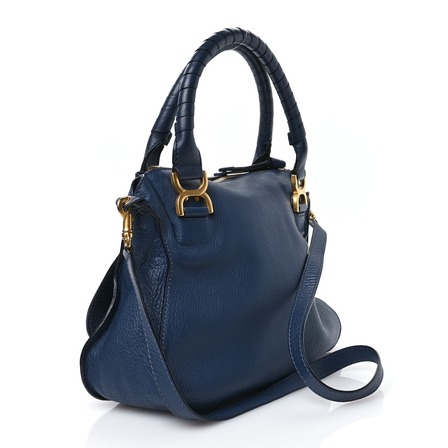 Chloe Calfskin Medium Marcie Satchel Royal Navy 3 of 13