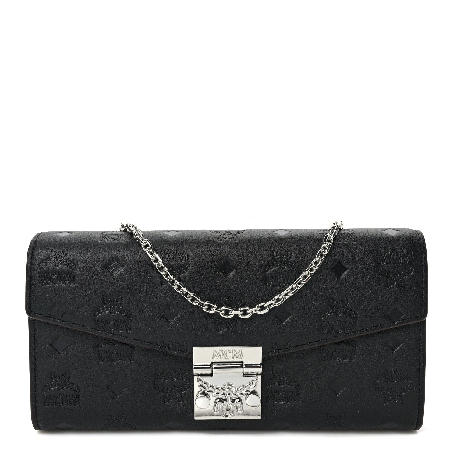 MCM Calfskin Ottomar Large Patricia Wallet On Chain Black 1 of 10