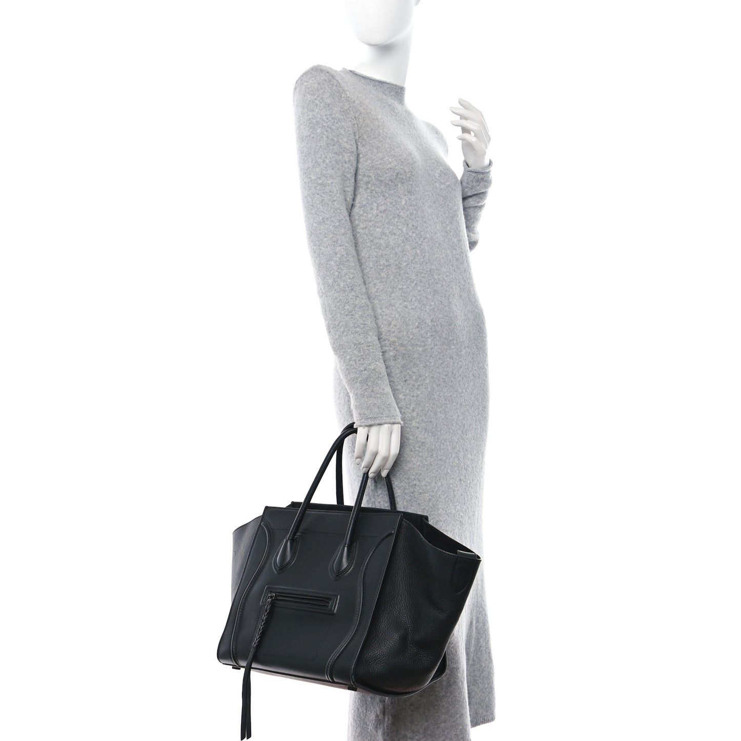 Smooth Calfskin Medium Phantom Luggage Black