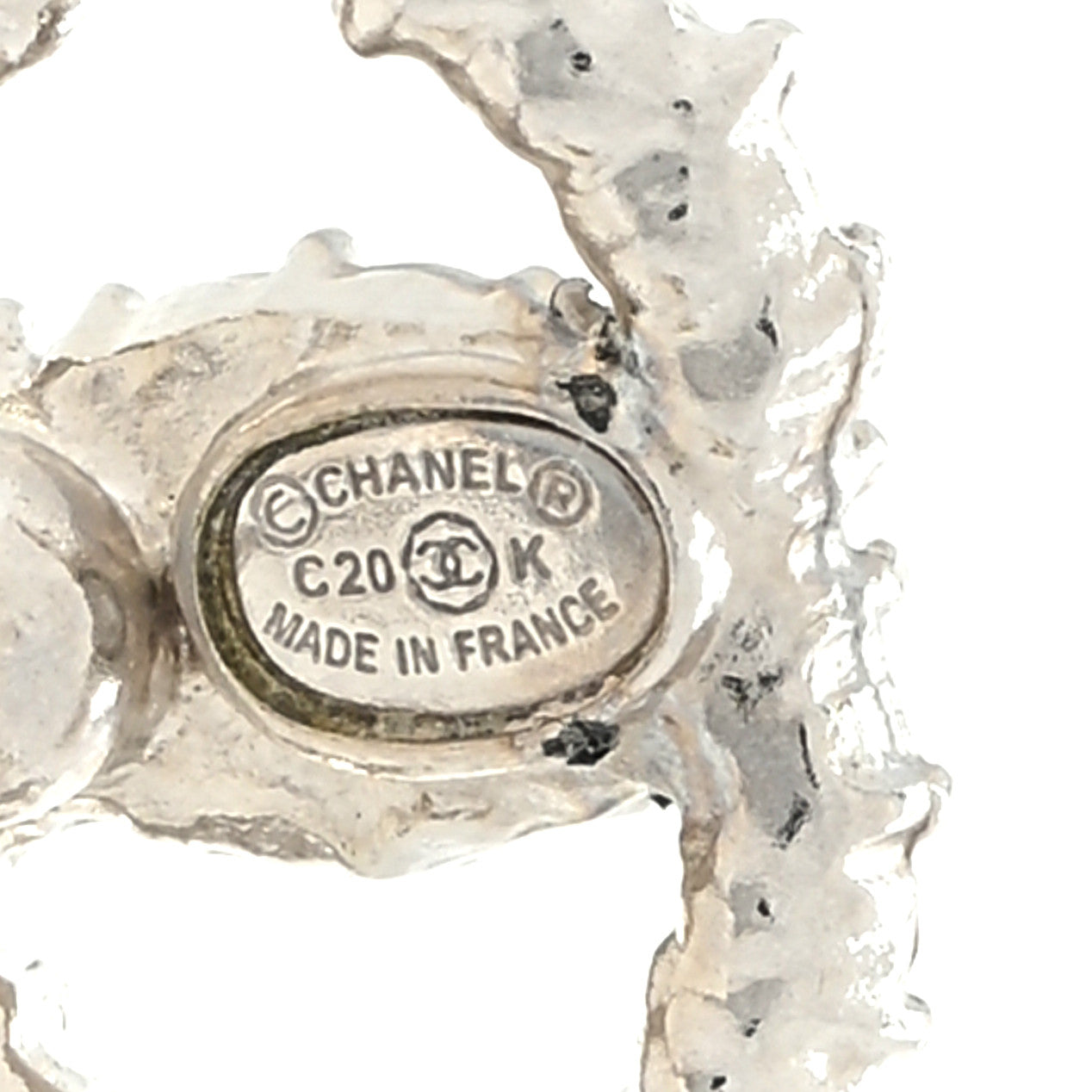 Chanel Crystal Mini CC Earrings Silver 4 of 4