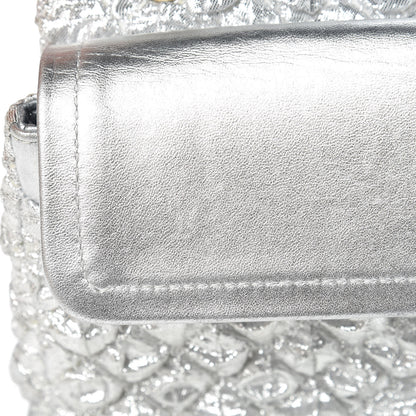 Chanel Metallic Lame Quilted Small Double Flap Silver 12 of 15