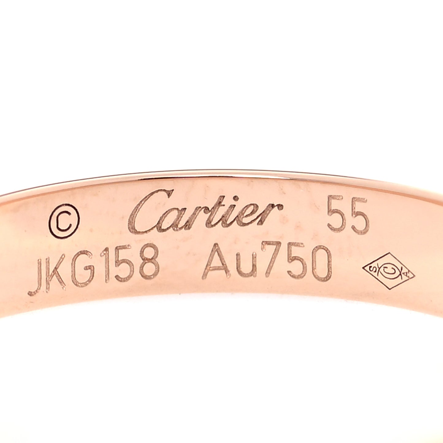 18K Pink Gold 3.5mm LOVE Wedding Band Ring 55 7.25