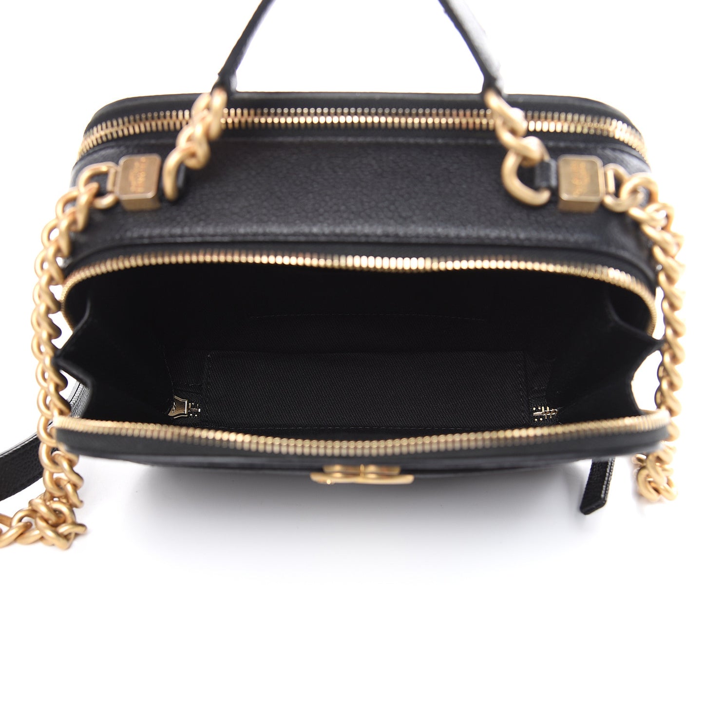 Caviar Quilted Small Camera Bag Black
