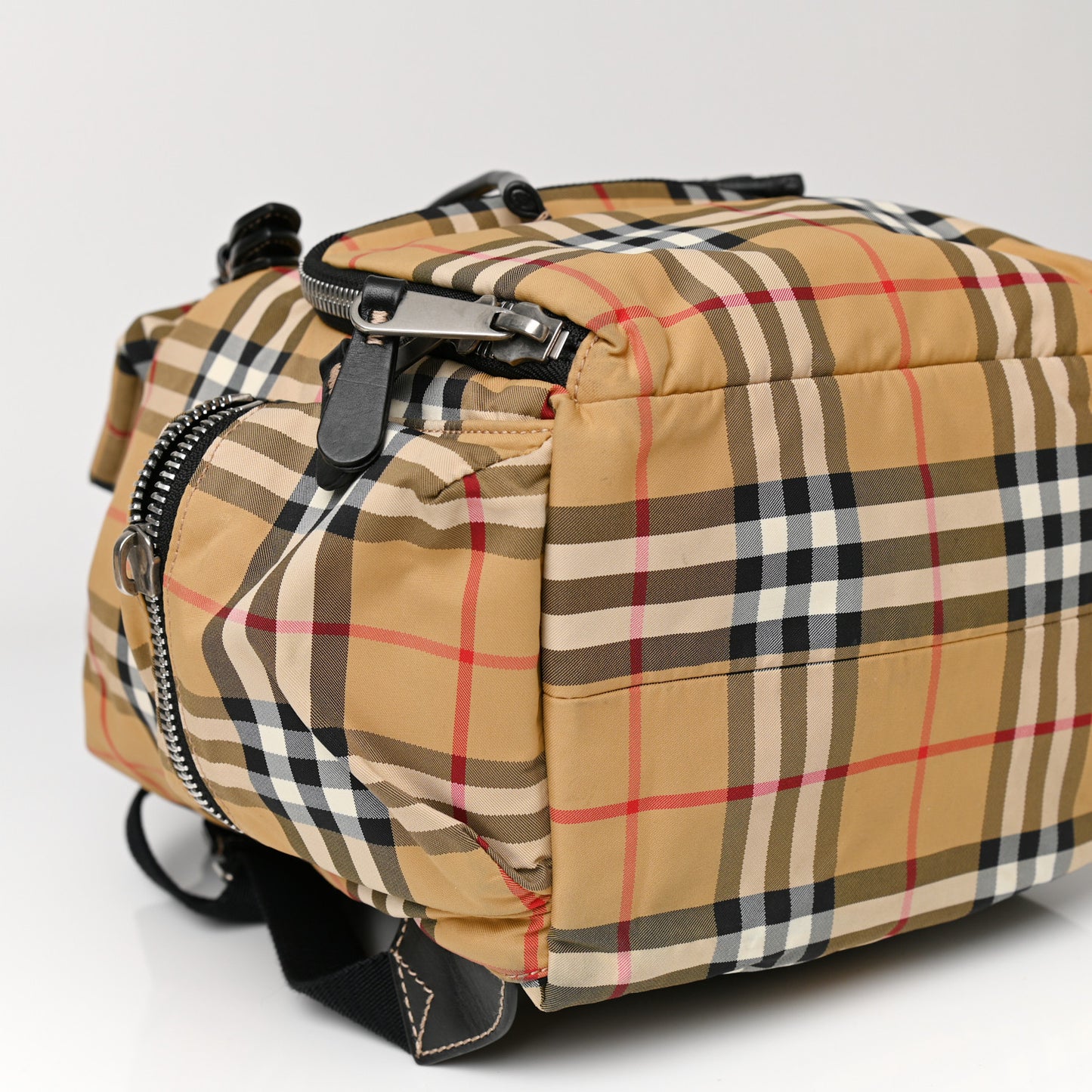 Nylon Vintage Check Medium Rucksack Backpack Antique Yellow