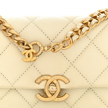 Chanel Caviar Quilted Chain Melody Waist Belt Bag White 8 of 10