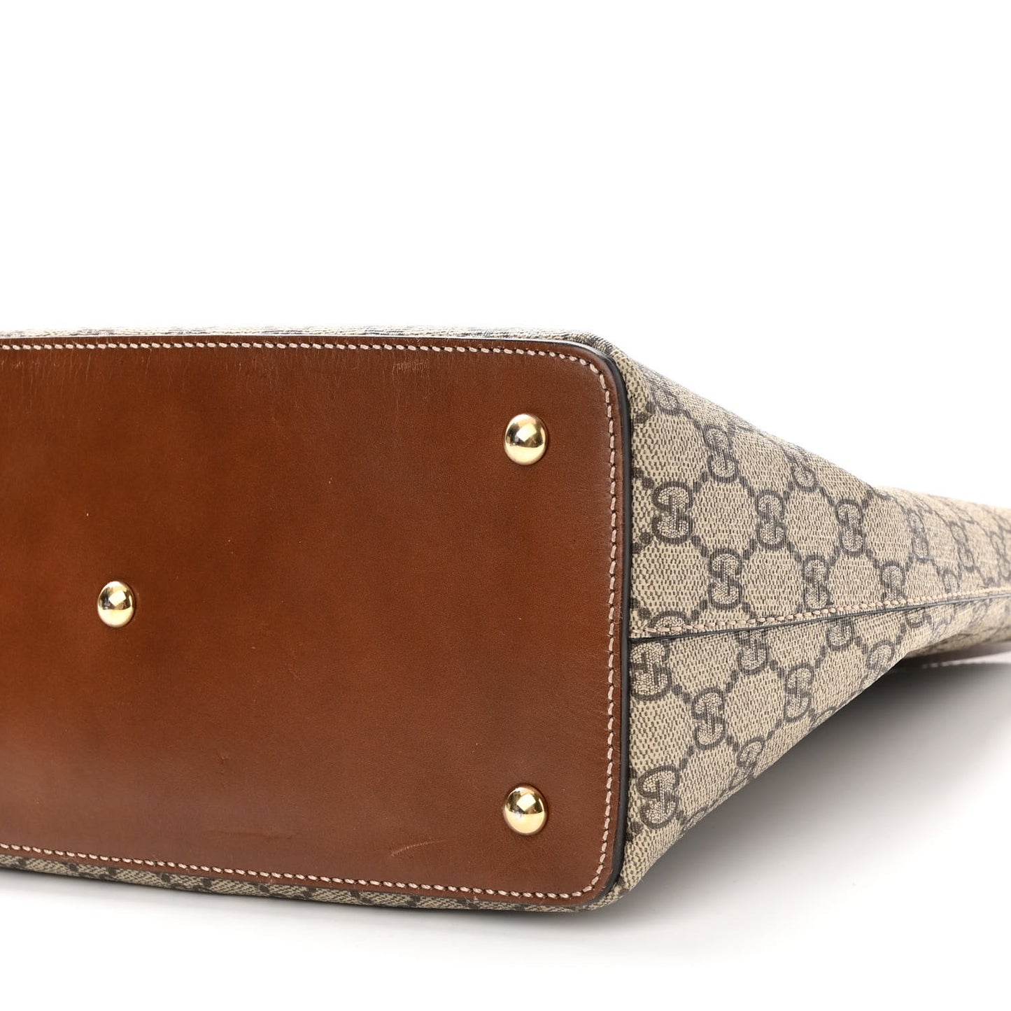 GG Supreme Monogram Linea A Foldover Tote Brown