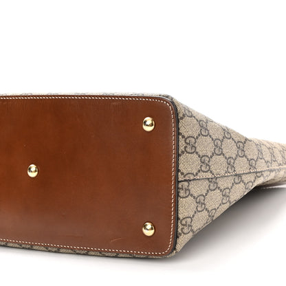 Gucci GG Supreme Monogram Linea A Foldover Tote Brown 10 of 11