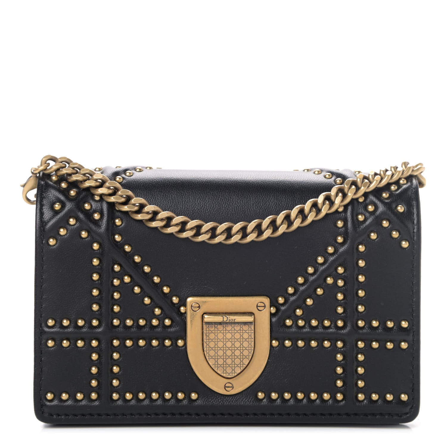 Christian Dior Lambskin Studded Micro Diorama Flap Bag Black 1 of 4