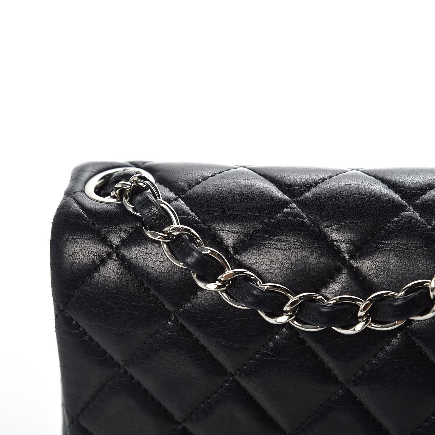 Lambskin Quilted Mini Square Flap Black