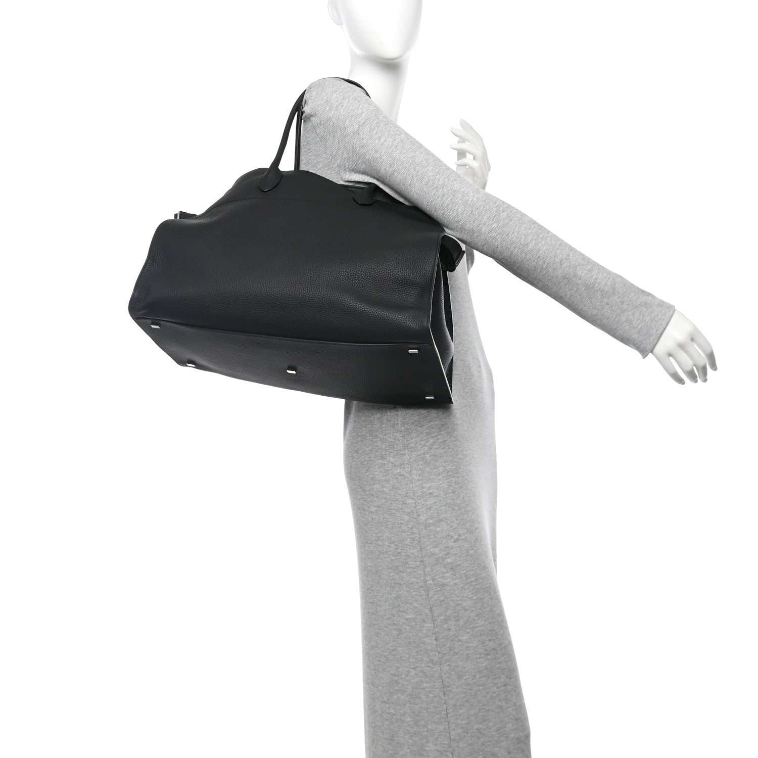 The Row Grained Calfskin Soft Margaux 17 Black 2 of 9