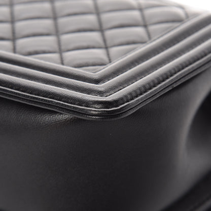 Chanel Lambskin Quilted Medium Boy Flap Black 11 of 14
