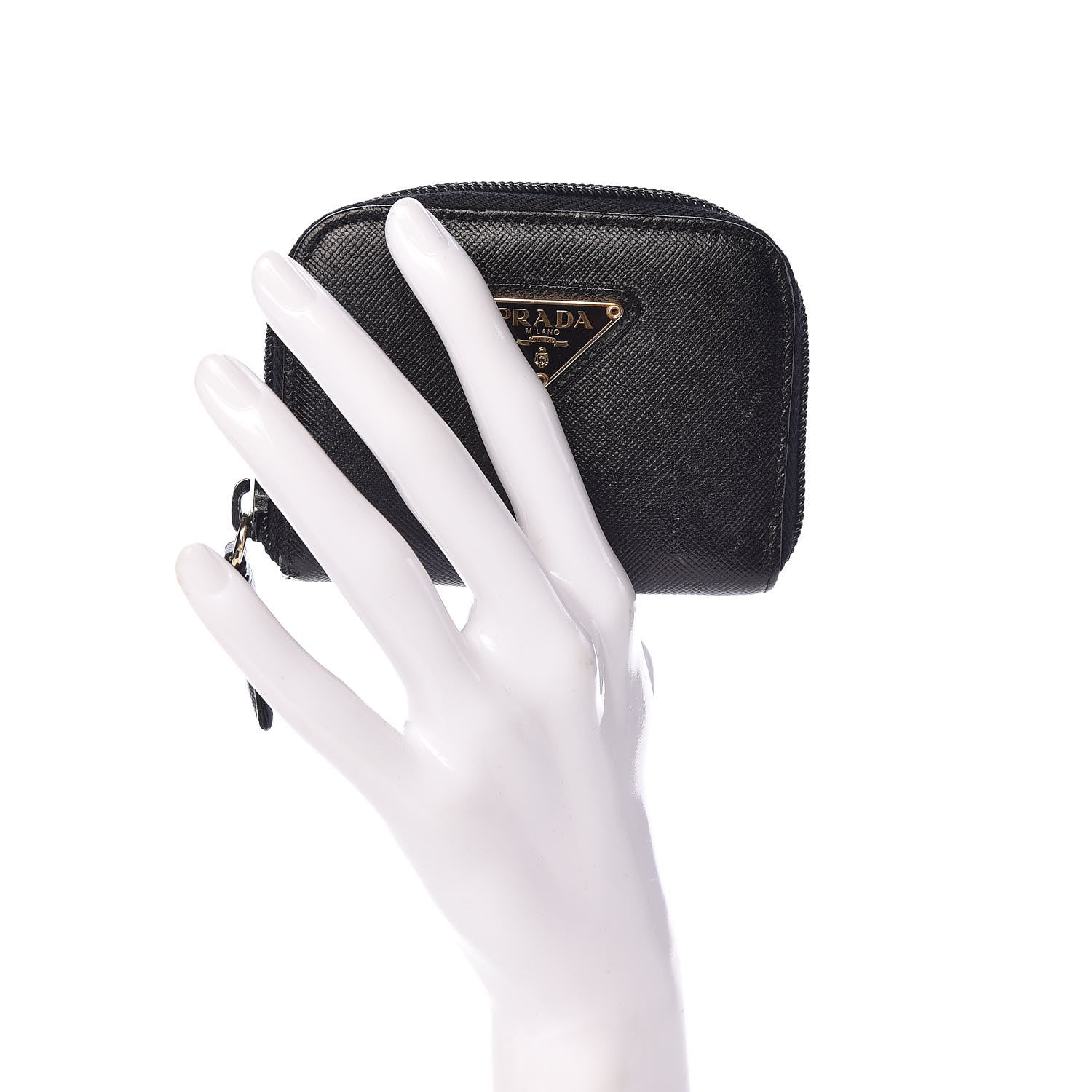 Prada Saffiano Coin Purse Black 2 of 9