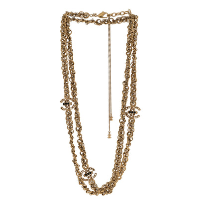Chanel CC Long Necklace Black Gold 3 of 6