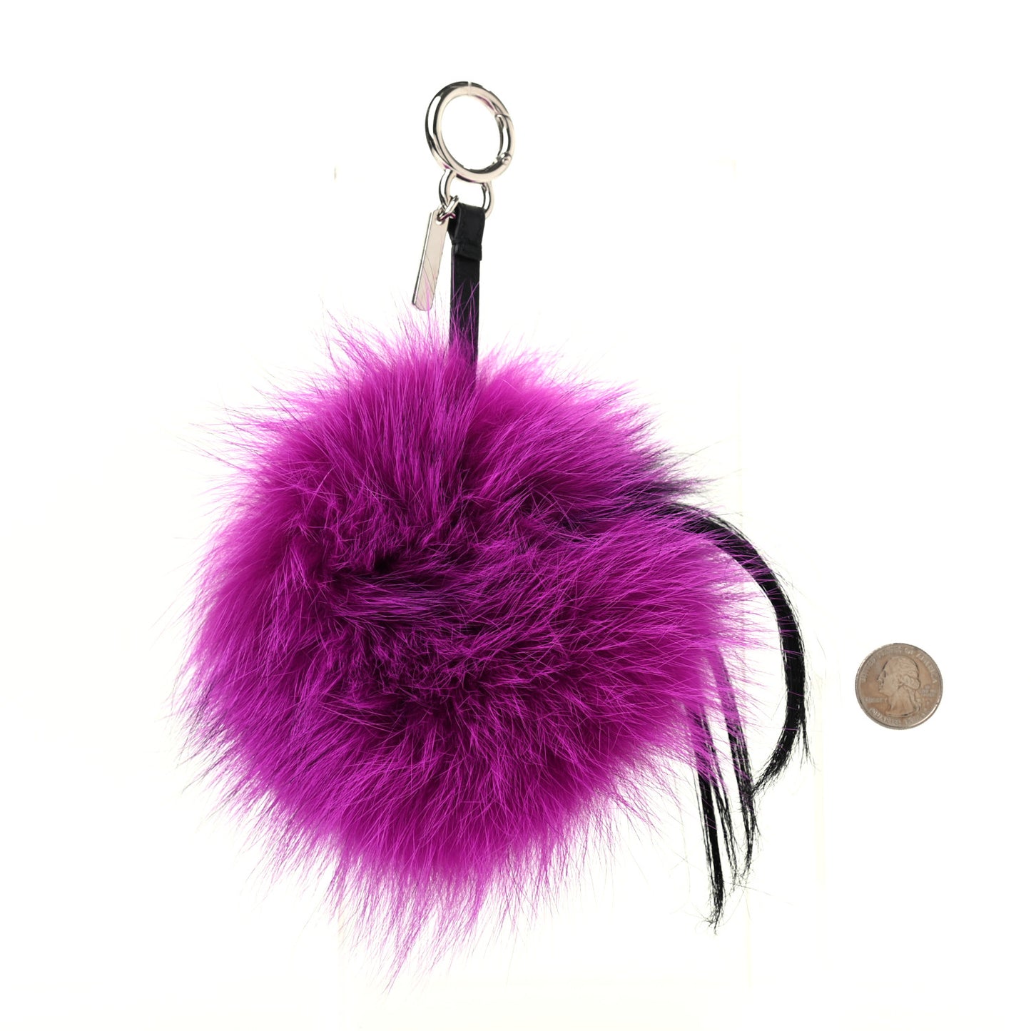 Fox Mink Goat Fur Oret Monster Bag Bug Charm Orchid Black