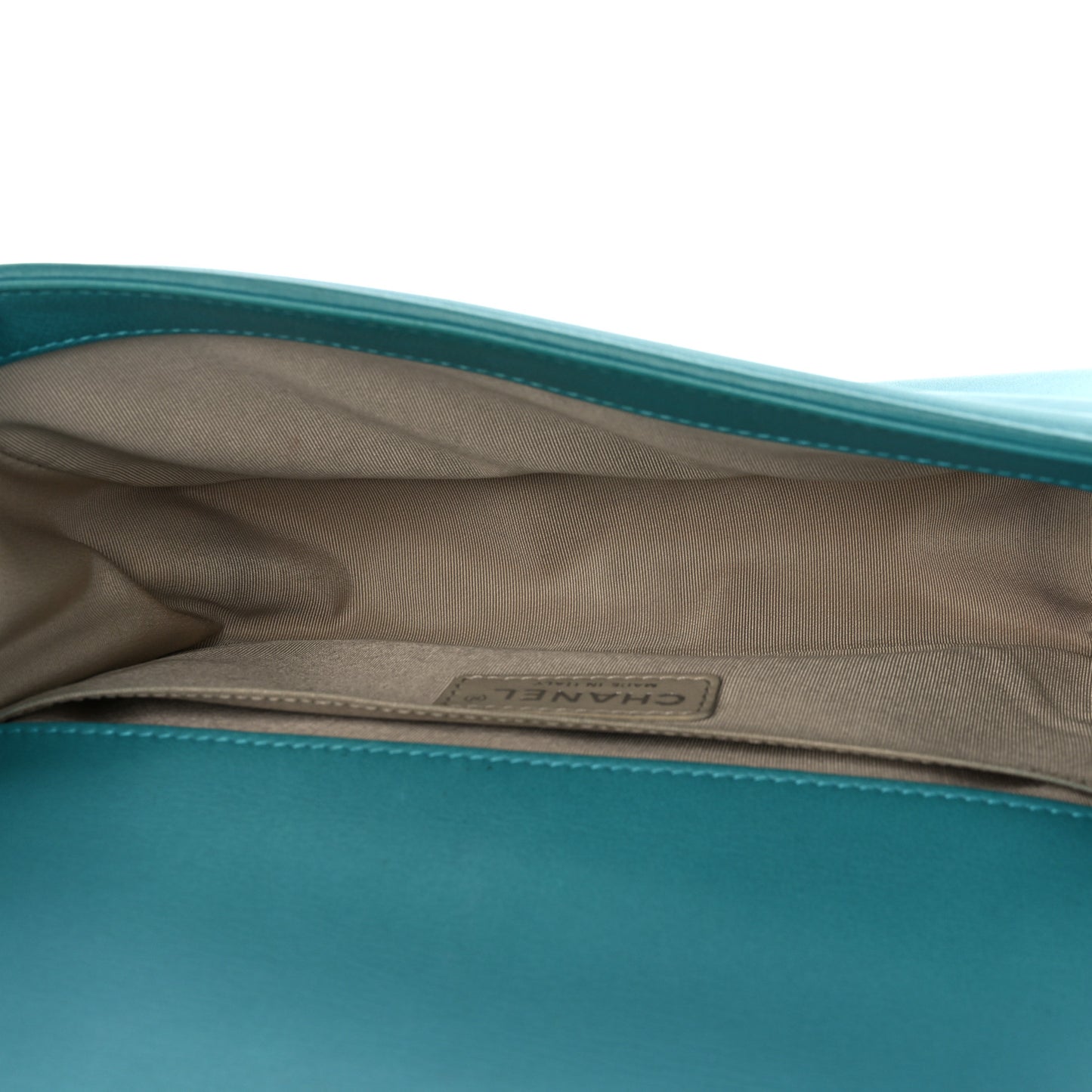 Calfskin Quilted Medium Boy Flap Turquoise