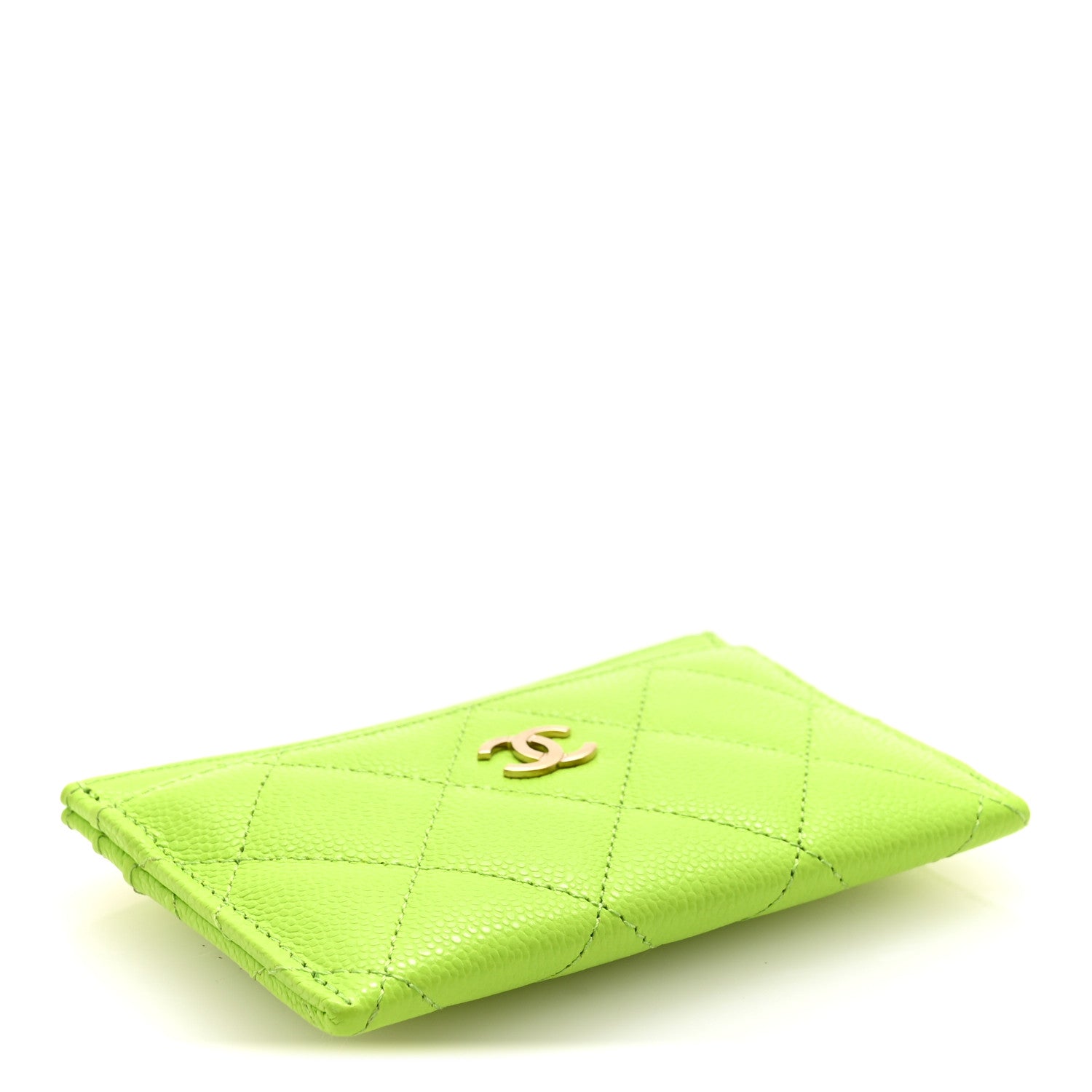 Chanel Caviar Quilted Card Holder Green 4 of 8