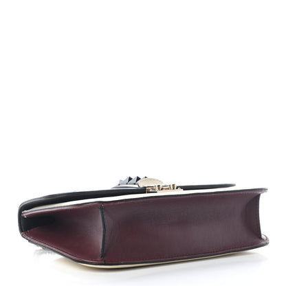 Valentino Garavani Vitello Tri-Color Medium Glam Lock Rockstud Flap Blue White Burgundy 3 of 8
