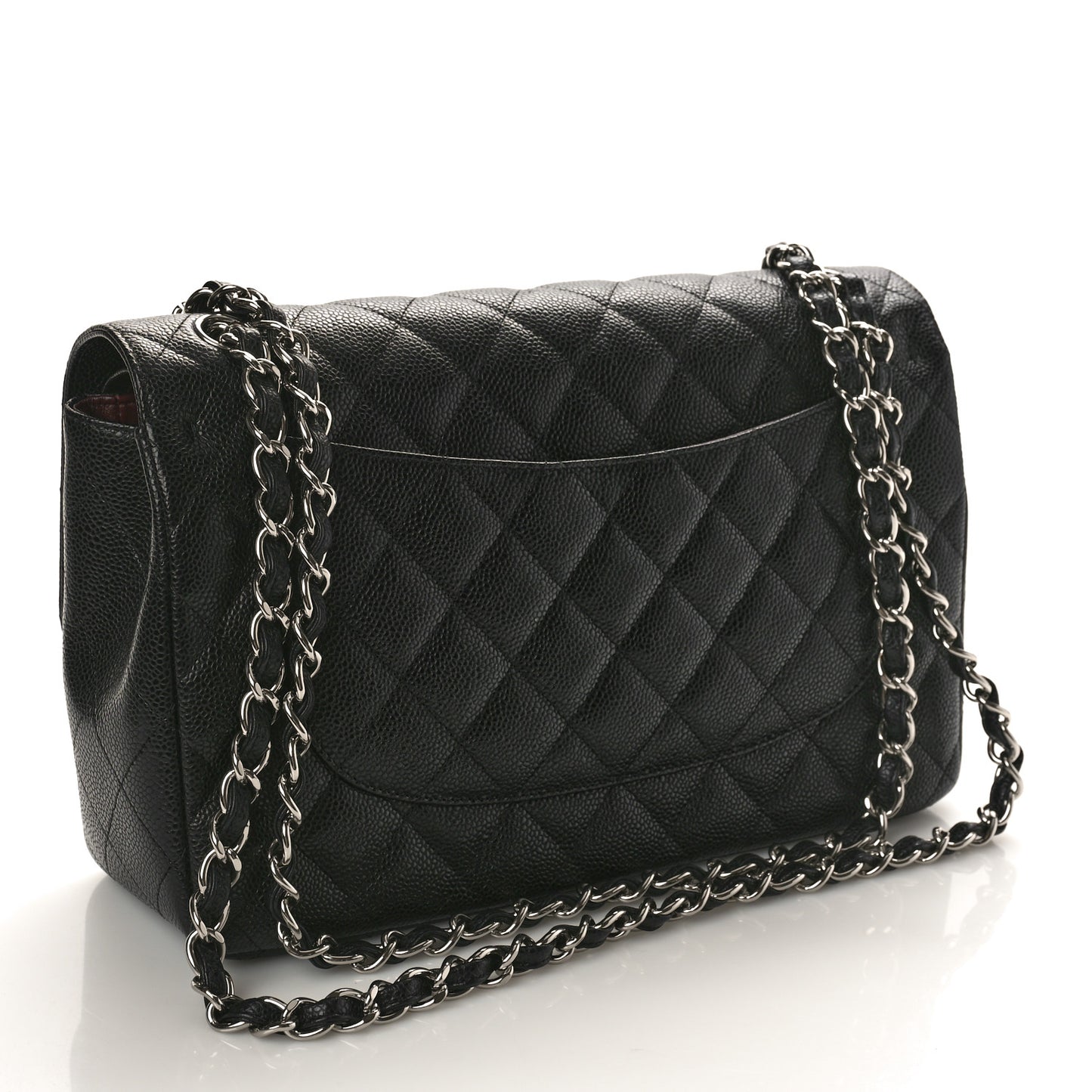Caviar Quilted Jumbo Double Flap Black