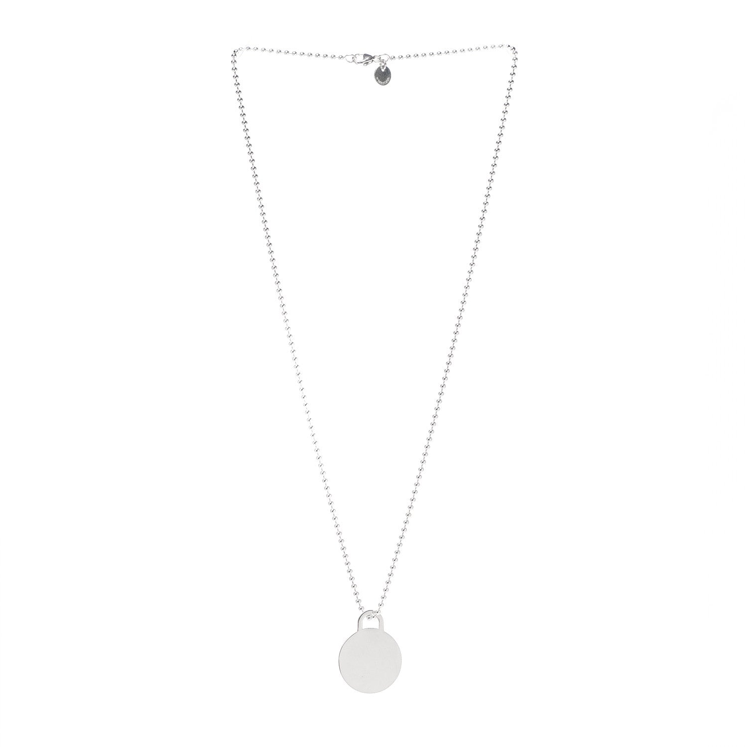 Tiffany Sterling Silver Round Tag Pendant Necklace 3 of 7