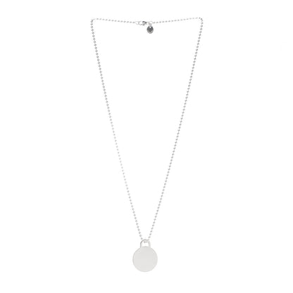 Tiffany Sterling Silver Round Tag Pendant Necklace 3 of 7