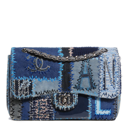 Chanel Patchwork Jumbo Single Flap Blue 1 of 8