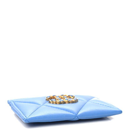 Chanel Lambskin Quilted Chanel 19 Card Holder Blue 4 of 8