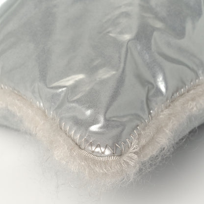 Chanel Vinyl Mohair Trimmed CC Bonbons Tote Silver 9 of 13