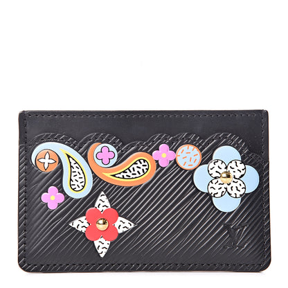 Louis Vuitton Epi Flower Remix Card Holder Black 1 of 5