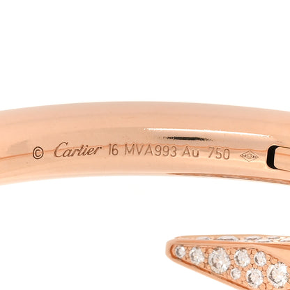Cartier 18K Pink Gold Diamond Large Juste Un Clou Bracelet 3 of 4