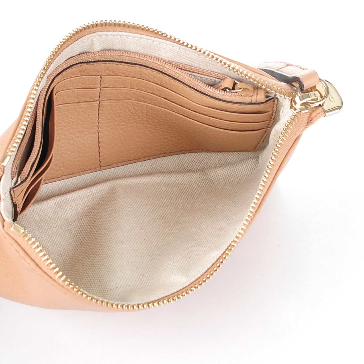 Pebbled Calfskin Soho Wristlet Camelia